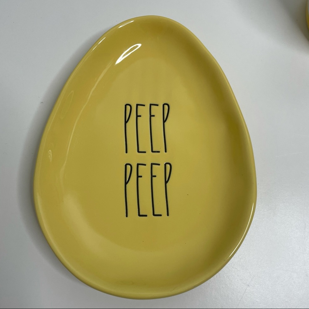 Rae Dunn PEEP PEEP Yellow Tray Plate Trinkets